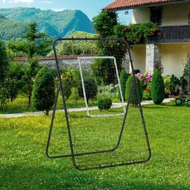 Homcom Fußball Rebounder PE-Netz, Eisen