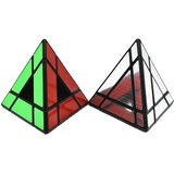 Tropibed Pyraminx Würfel Set, Pyramide Zauberwürfel 2 Pack Hohler Pyramide Zauberwürfel und 3x3 Spiegel Magic Tower Würfel 3D Puzzle Spiele für Kinder Erwachsene Puzzle Cube, MF0004