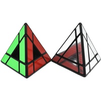 Tropibed Pyraminx Würfel Set, Pyramide Zauberwürfel 2 Pack Hohler Pyramide Zauberwürfel und 3x3 Spiegel Magic Tower Würfel 3D Puzzle Spiele für Kinder Erwachsene Puzzle Cube, MF0004