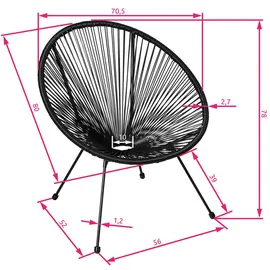 Tectake tectake® 2 Gartenstühle Santana (TT40440)