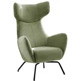 KAWOLA Sessel LOTTE Ohrensessel Cord olivgrün