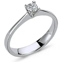 EinStein Diamant Diamantring 0,16 Carat Diamant Solitär Ring Verlobungsring Weißgold, Diamant goldfarben 54