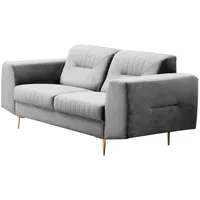 Beautysofa 2-Sitzer VENEZIA, Relaxsofa im modernes Design grau
