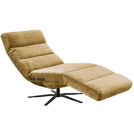KAWOLA Relaxliege ALINA Cord 360° drehbar 80 x 100 x 200 cm Gelb mit Kissen