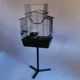 XXL Cabrio Vogelkäfig Vogelbauer Wellensittich Finken Kanarien Käfig Qualität - schwarz