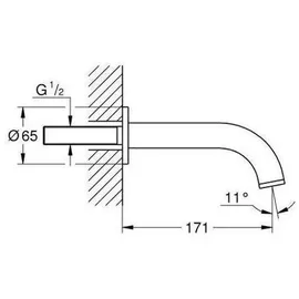 Grohe Atrio Wanneneinlauf, Ausladung 171mm, 13487DC0, Farbe: supersteel
