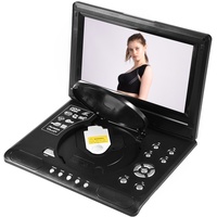 Elprico DVD-Player, tragbarer 9-Zoll-DVD-Player mit 270 ° schwenkbarem LCD-Breitbild-DVD-Video-Player FM-Radiospiel SD USB AV CD VCD(EU-Stecker 110-240V)