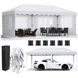 TLGREEN Faltpavillon 3x6 wasserdicht Pavillon, Partyzelt, mit 4 Seitenteilen, Wasserdicht Stabil Winterfest, Gartenpavillon, UV-Schutz 50+