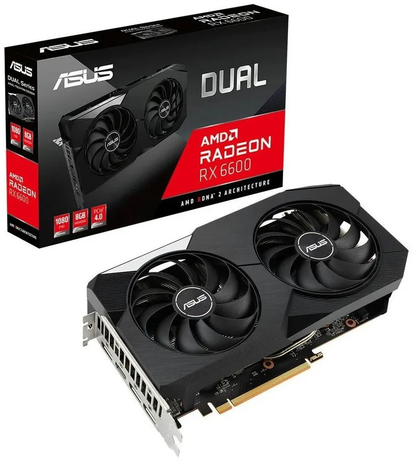 Preisvergleich Produktbild Asus Dual AMD Radeon RX6600 8G Grafikkarte schwarz