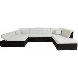 DOMO collection "MORIC 353x80x95 cm, Microfaser PRIMABELLE-Struktur Recamiere links silberfarben (schwarz, silber (46078736-0)