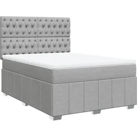 vidaXL Boxspringbett 140 x 200 cm Hellgrau