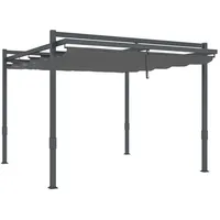Outsunny Pergola Pavillon ca. 3,5x3m Aluminium Stabil winterfest Sonnenschutz
