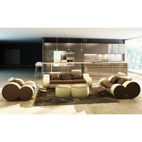 JVmoebel Sofa Designer Polster Sofagarnitur Set XXL Ledersofa Couch 3+2+1 Modern braun