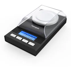 50g/0,001g Mini Elektronische Waage Pulver Waage Schwarz Gold Schmuck Karat Skala Digitale Gewicht 50g 0.001g