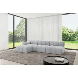 altdecor Ecksofa modulares Sofa Razon-L2 - 285x160x70 cm Grau Cord