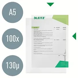 Leitz Sichthüllen 4005 Standard DIN A5 transparent genarbt 0,13 mm, 100 St.