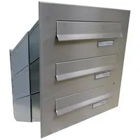 Letterbox24.de D-041 3er Edelstahl inkl. Zeitungsfach