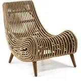 Kave Home Sessel Akit Rattan & Geflecht Beige Natur