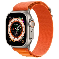 Watch Ultra GPS + Cellular 49mm Titanium Case with Orange Alpine Loop - Large
