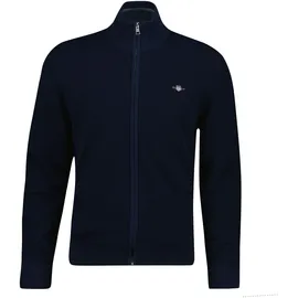 GANT Strickjacke MICRO TEXTURED COTTON ZIP CARDIGAN blau, L
