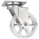 SO-TECH® Möbelrolle RAPID Design Lenkrolle, (1-St), Ø 75 mm transparent ohne Bremse (Feststeller) weiß Ø 7.5 cm