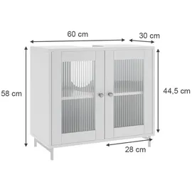 Vicco Waschbeckenunterschrank Malte 60 x 58 x 30 cm Weiß