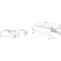 Stalgast Wandhaube "Basic Line", Trapezform  4500 mm x 1100 mm mit Flammschutzfilter Typ B