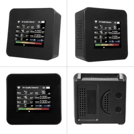 Cocosity in 1 Luftqualitätsmonitor CO2 Messgerät Kohlenstoffdioxid CO TVOC HCHO PM2.5 PM1.0 PM10 Temperatur Luftfeuchtigkeit Erkennung mit Alarmfunktion für