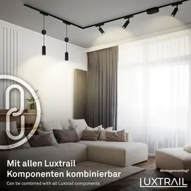 Briloner Luxtrail Komplettset, 4x LED Tracklight, Schwenkbar, Einspeisung, Schwarz 2 m - Schwarz