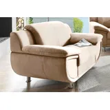 TRENDMANUFAKTUR Sessel Rondo Kunstleder 121 x 85 x 94 cm Beige mit Federkern