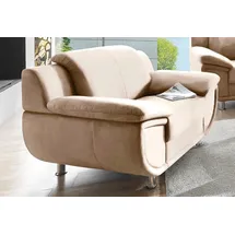 TRENDMANUFAKTUR Sessel Rondo Kunstleder 121 x 85 x 94 cm Beige mit Federkern