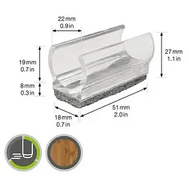 wagner® design yourself EH 0693 Klemmschalengleiter Kunststoff Ø 2,2 cm, 4 St.