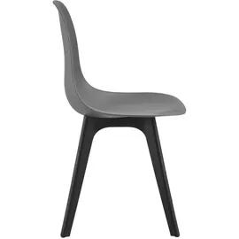 [en.casa] Esszimmerstuhl-Set, Grau, Textil, 54x83x48 cm, Grau/Schwarz