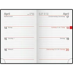 Rido Taschenkalender Partner Industrie I 7,2x11,2cm 1 Woche/Seite Kunstleder schwarz 2026