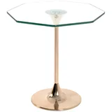 Haku-Möbel HAKU Möbel Couchtisch - Beistelltisch Gold, Glas, achteckig, 45x47x45 cm