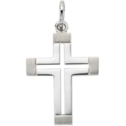 Kreuz-Anhänger JOBO "Anhänger Kreuz", weiß (weißgold 585), Schmuckanhänger, Damen, Weißgold 585, 585 Weißgold