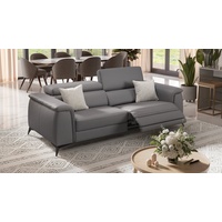 Leder Sofa LIVORNO 3-Sitzer Relaxsofa Couch - Grau