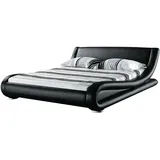 Wasserbett Leder schwarz 180 x 200 cm AVIGNON