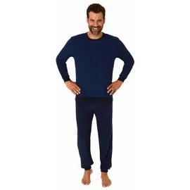 normann langarm Frottee Pyjama Schlafanzug Bündchen - 70650 in blau | Gr.: 48