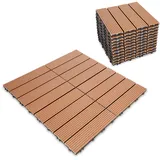 Randaco Terrassenfliesen Braun 11 Stück (1m2) Klickfliesen In Holzoptik, Wpc Fliese,30 X 30cm