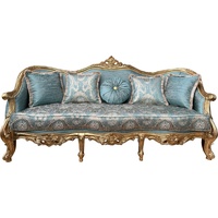 Casa Padrino Luxus Barock Sofa Türkis Muster / Gold - Prunkvolles Wohnzimmer Sofa mit Muster - Wohnzimmer Möbel im Barockstil - Barock Möbel - Barock Einrichtung - Edel & Prunkvoll