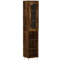 VidaXL Highboard Räuchereiche 34,5x34x180 cm Holzwerkstoff Vidaxl