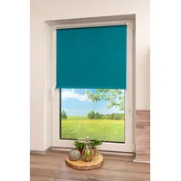 K-HOME Seitenzugrollo K-HOME "Thermo Klemmfix-Rollo" Gr. 14, blau (petrol),