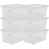 ONDIS24 Aufbewahrungsbox Aufbewahrungsbox Schuhbox Nähbox Lagerbox Allzweckbox Easy XS & Deckel (6 St), durchsichtig, stapelbar