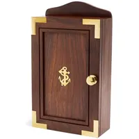 Nklaus Schlüsselkasten aus Holz und Messing Gold 29x17x7cm Schlüsselbox