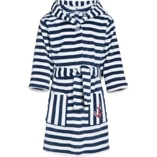Playshoes Fleece-Bademantel Ringel maritim in Blau | Gr.: 98/104
