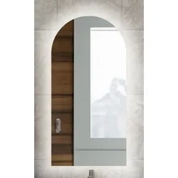 Casa Padrino Luxus Badezimmer Spiegel 60 x 3 x H. 120 cm - Wandspiegel mit LED Hintergrundbeleuchtung - Badezimmer Möbel - Badezimmer Accessoires - Luxus Möbel