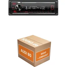 JUST SOUND best choice for caraudio Autoradio Einbaupaket mit Kenwood KMM-BT209 Audi 80 B4 Typ 8C | Bluetooth USB Telefonieren