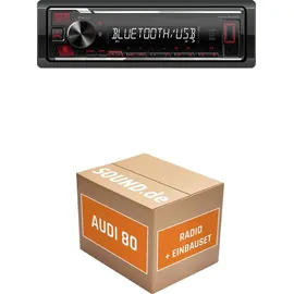 JUST SOUND best choice for caraudio Autoradio Einbaupaket mit Kenwood KMM-BT209 Audi 80 B4 Typ 8C | Bluetooth USB Telefonieren