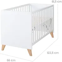 Roba 2in1 Weiß Honigeiche, Holz, Rechteckig, eckig, 60x120 cm